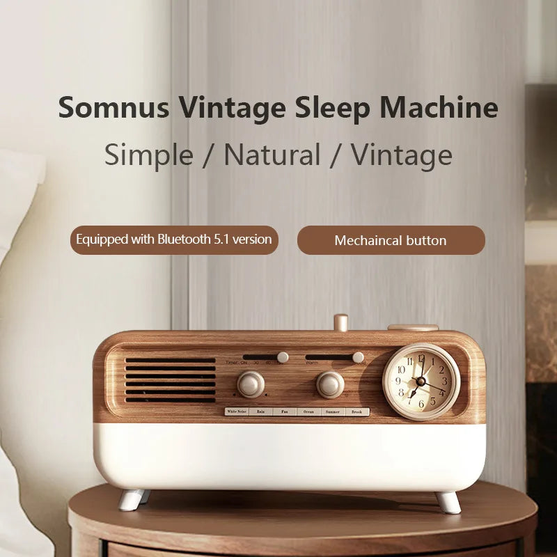 Retro Bluetooth Sleep Speaker with White Noise & LED Mood Light