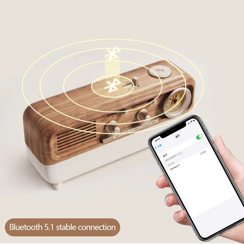 Retro Bluetooth Sleep Speaker with White Noise & LED Mood Light