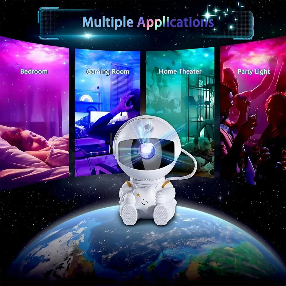 Astronaut Galaxy Projector – Starry Nebula LED Ceiling Lamp, Kids Gift