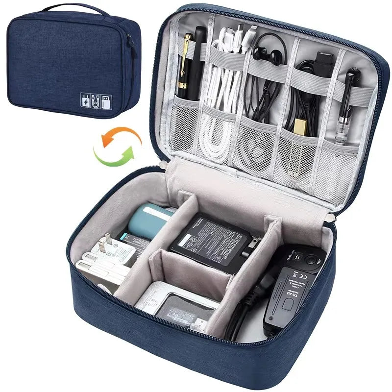Waterproof Travel Cable Storage Bag – USB & Charger Electronic Organiser