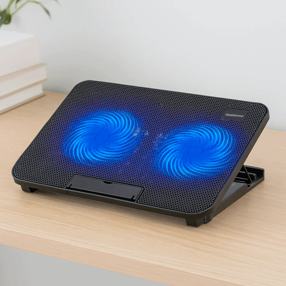 Portable Laptop Cooling Pad with USB & LED – Metal Mesh