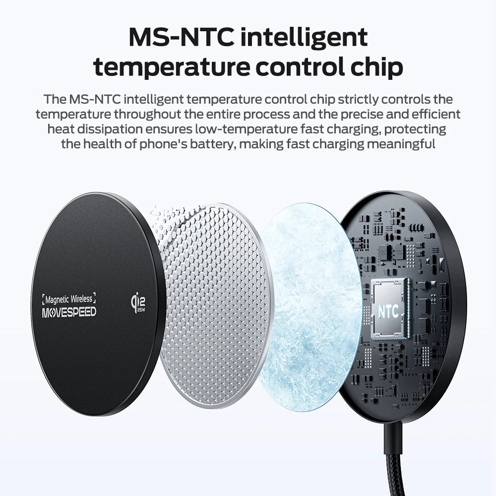 MOVESPEED W010 Qi2 25W Fast Wireless Charging Pad