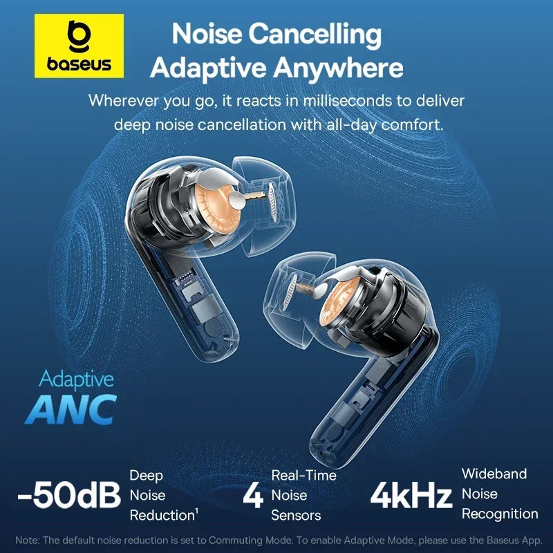 Baseus EP10 Pro ANC Earbuds – -50dB, Bluetooth 6.0, 55Hr